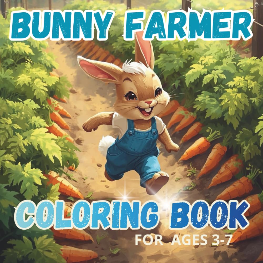 BUNNY FARMER COLORING BOOK FOR KIDS AGES 3-7: Fun and Easy Farm Animal Coloring Pages with Cute Bunny Adventures | Simple and cute coloring pages for preschoolers