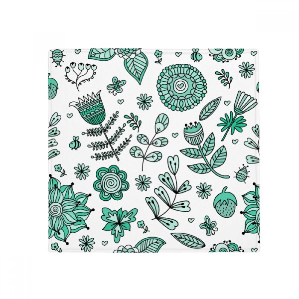 Tapis anti-dérapant fleurs feuilles vertes 50x50cm pour sol de cuisine et salon