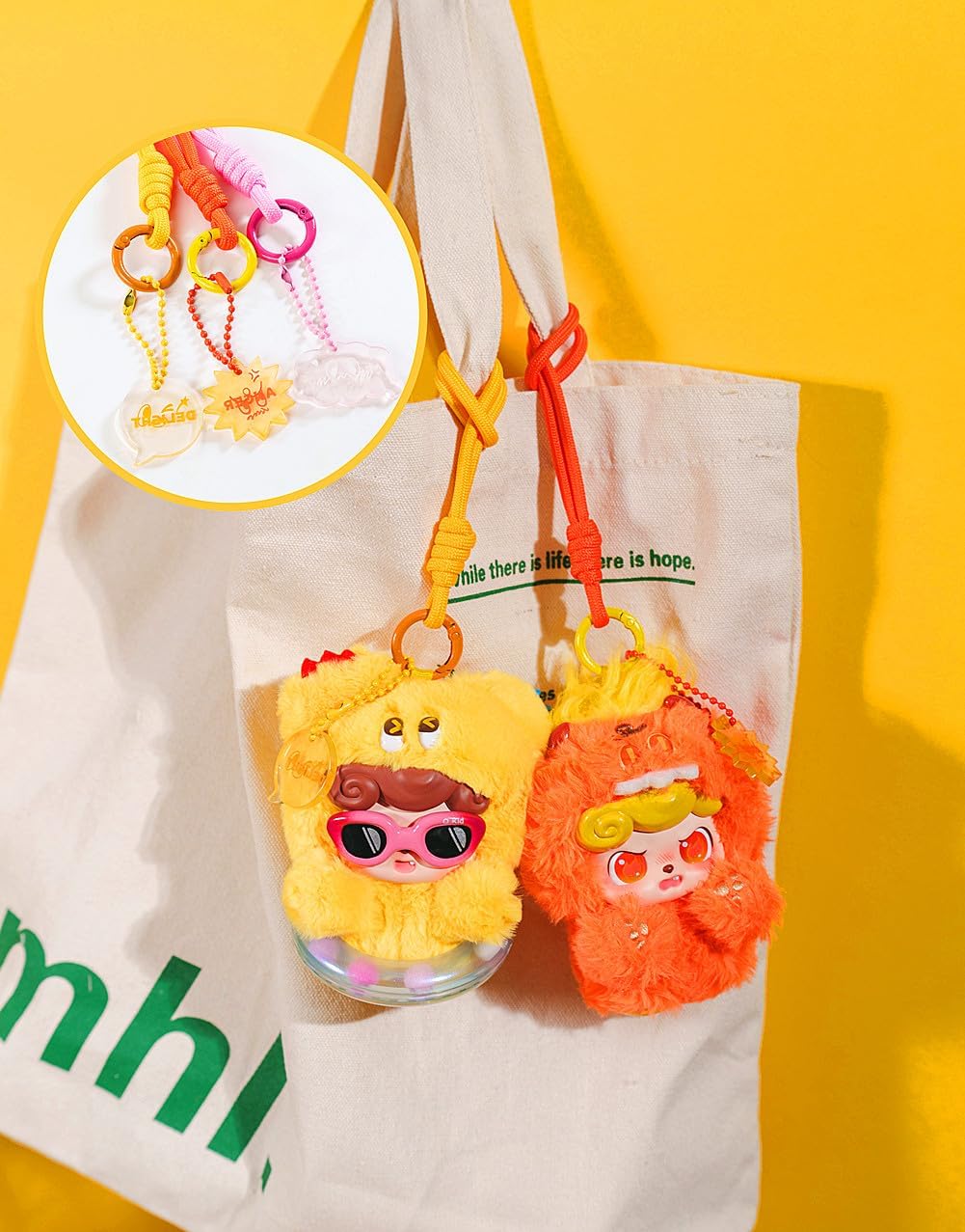 Baby Three Q.Kid Plush Blind Box，Emotional Hairy Monsters Series Plush Toy Keychain & Bag Charm Collectible Cut Birthday Gifts for Girl 1PC (1 of 7 Possible Styles) 4.2 in