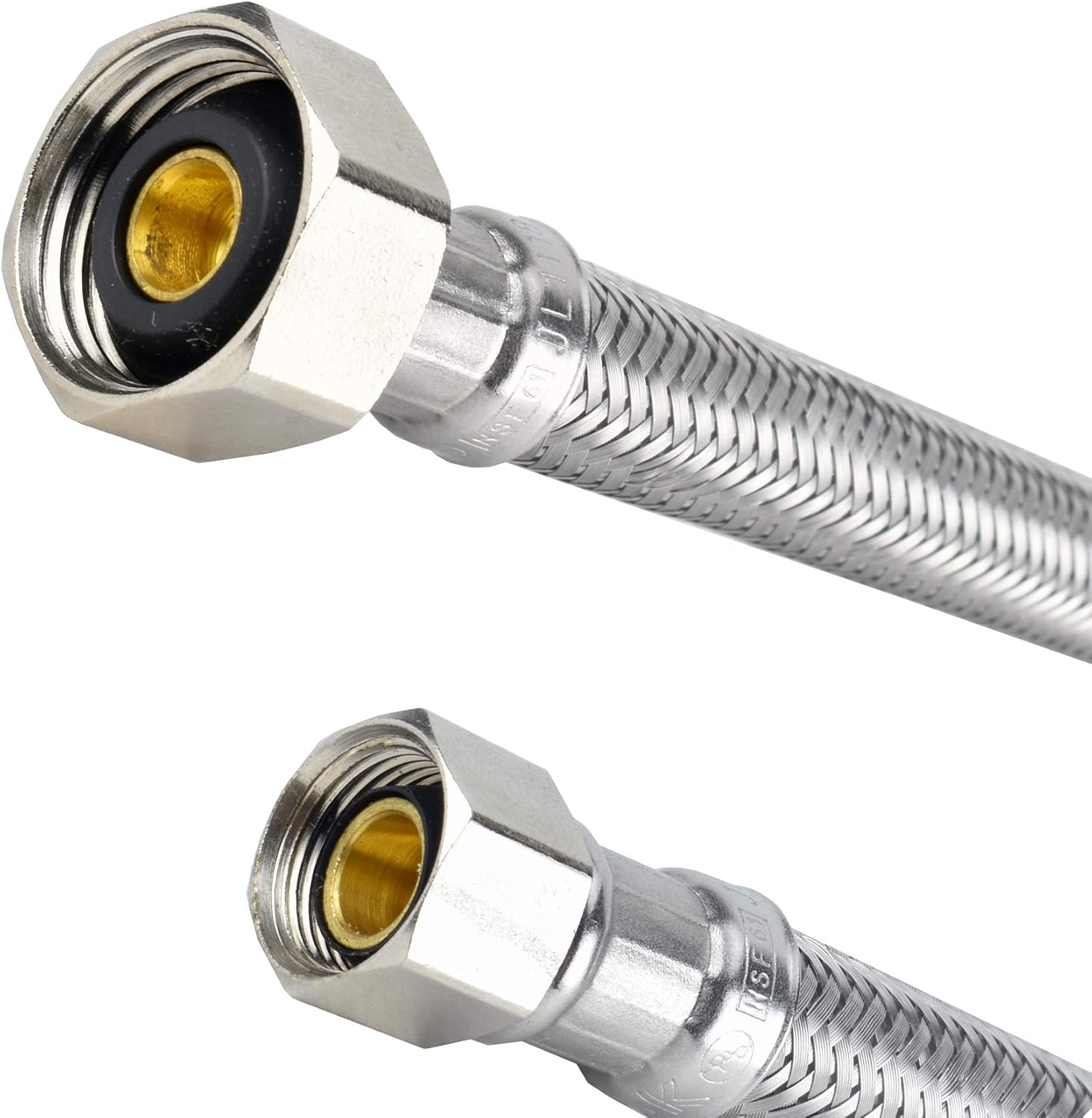 Plumb Pak PP23803 Faucet Supply Tube, 3/8 X 1/2 In, Compression X Fip, 20 In L, Stainless Steel, 20 Inches
