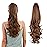 HEWEICSY Ponytail Extensions, 22 Long Claw Hair Extension Synthetic Curly Wavy Hairpieces Clip in Ponytail Wig, Daily Fluffy Pony Tail for Women, 4.8 OZ