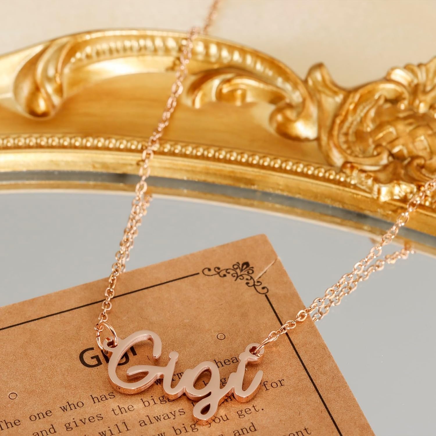 Kivosliviz Gigi Gift for Grandma from Grandson Stainless Steel Mothers Day Women Jewelry Necklace Gigi - Image 3