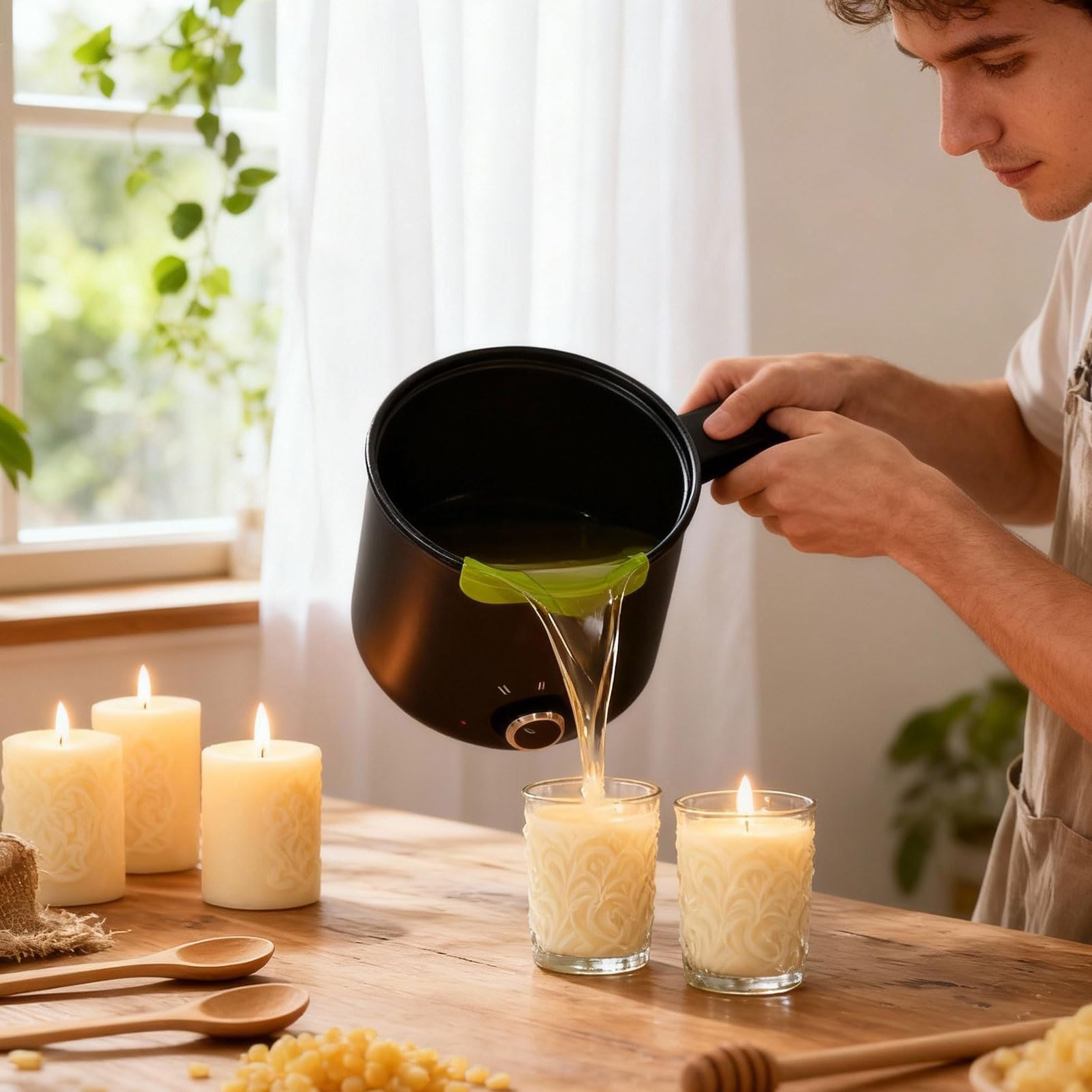 Fonte pour fabrication de bougies, pot de 1,5 l antiadhésif et