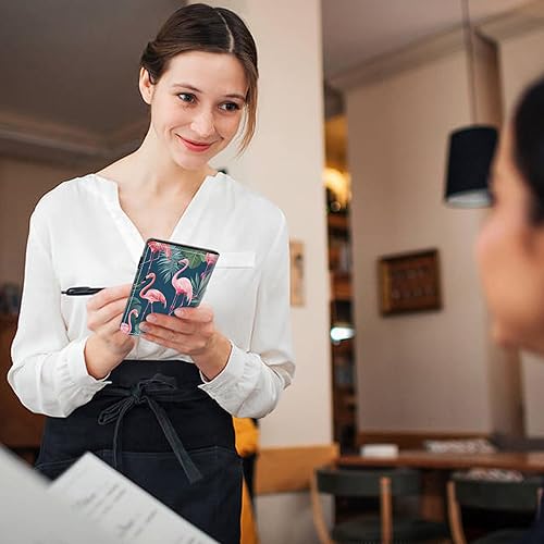 Vista 26 de Organizador de libro de servidor, libros de servidor de mariposa azul intermitente para camarera, organizador de libro de camarera de cuero Mariposa