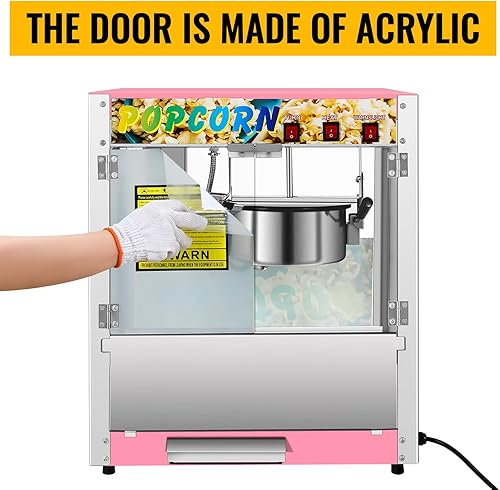 Miniatura 7 de Máquina comercial de palomitas de maíz, hervidor de 8 onzas, máquina de palomitas de maíz para encimera de 850 W para 48 tazas por lote, con control