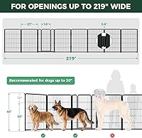 Vista 30 de FXW Puerta para perros extra ancha diseñada para uso en interiores, ancho ajustable de hasta 165 pulgadas de ancho