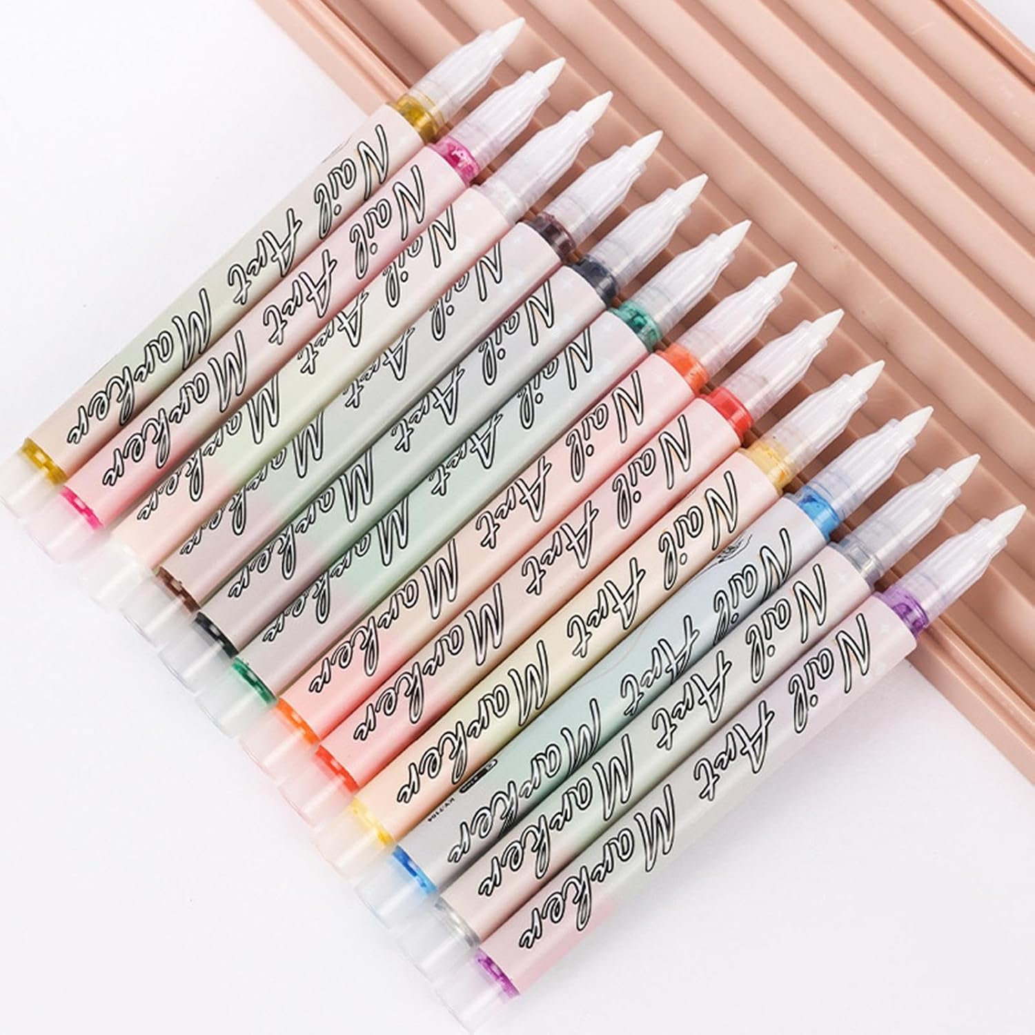 Markers Set - Waterproof Nail Pens, Quick Dry Drawing Tool 0.7mm Tip, Acrylic Precision Decor Kit, Dotting Sculpting Pen for Beauty Salon Design Use, Home Craft Manicure