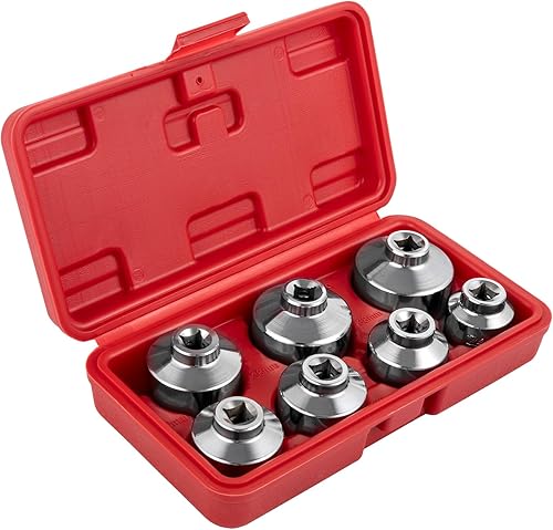 VEVOR Juego de llaves de filtro de aceite, juego de 7 llaves de filtro de aceite, enchufe de filtro de aceite de acero resistente, enchufe de filtro