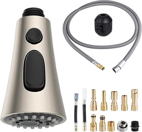 Juego de repuesto de cabezal de grifo de cocina compatible con MoenDeltaKohlerGroheHansgrohe, rociador de fregadero de cocina extraíble de 3