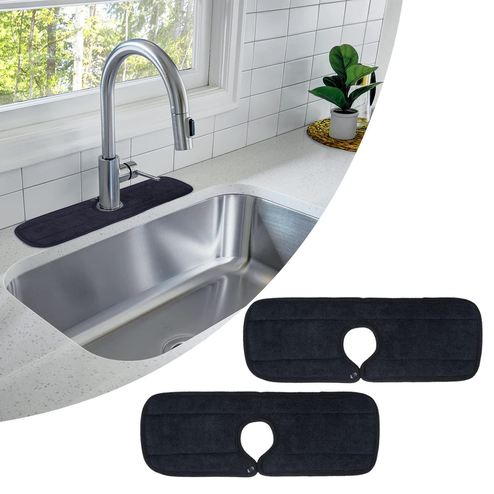 2 pcs faucet absorbent mat sink splash guard kitchen faucet splash catcher water drying pads behind faucet drying mat for kitchen bathroom and rv153939 x 513939