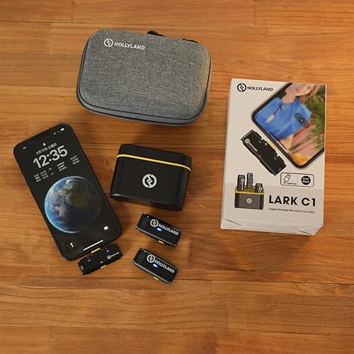 HOLLYLAND LARK C1 マイク(iPhone用) 黒 Hollyland Lark C1 – スマホ専用ワイヤレスマイクロホン – Hollyland