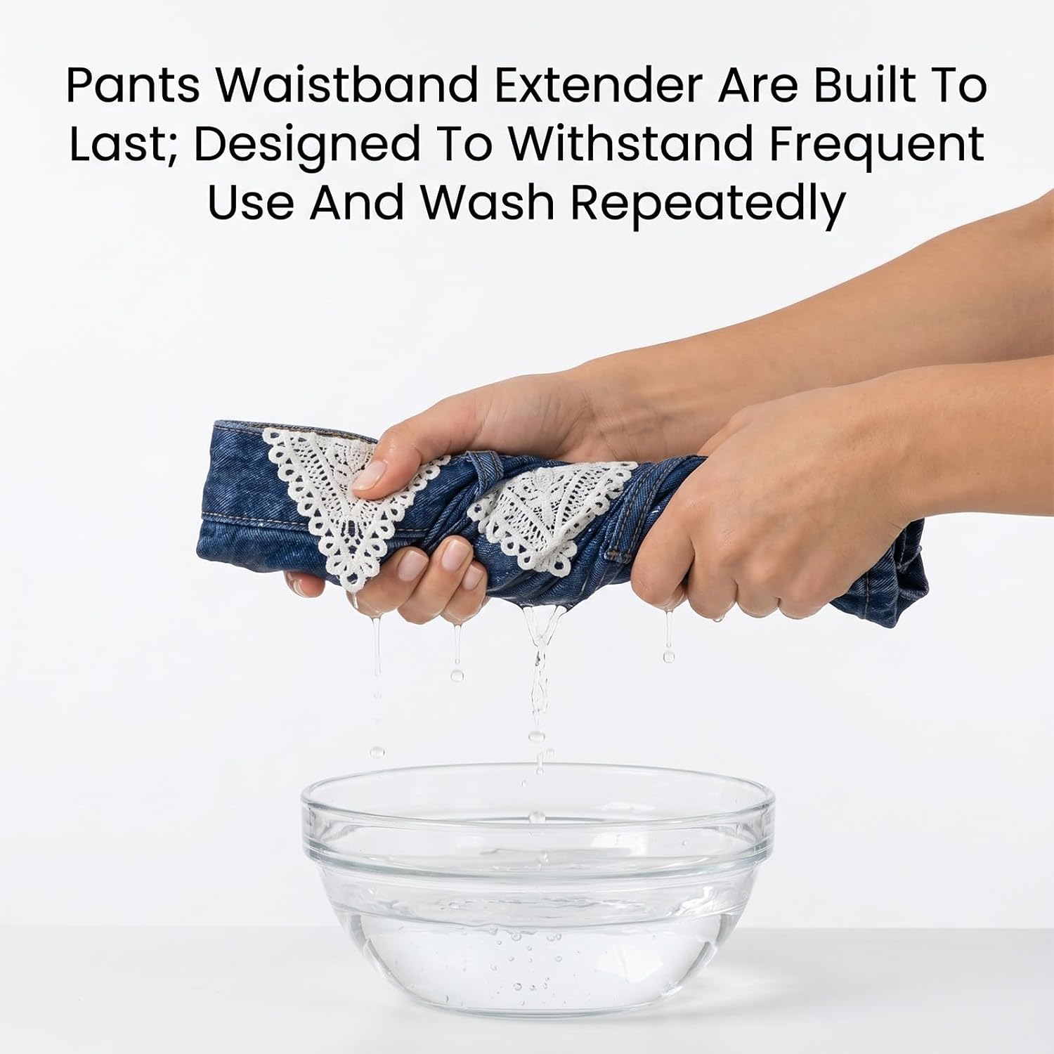 6PCS Pant Waist Extenders for Jeans Trousers Skirts, Vintage Sewing Fastener Waistband Extenders Adjustable Decorative Jean Extenders for Women, Pants Accessories, Beige, 2 Styles