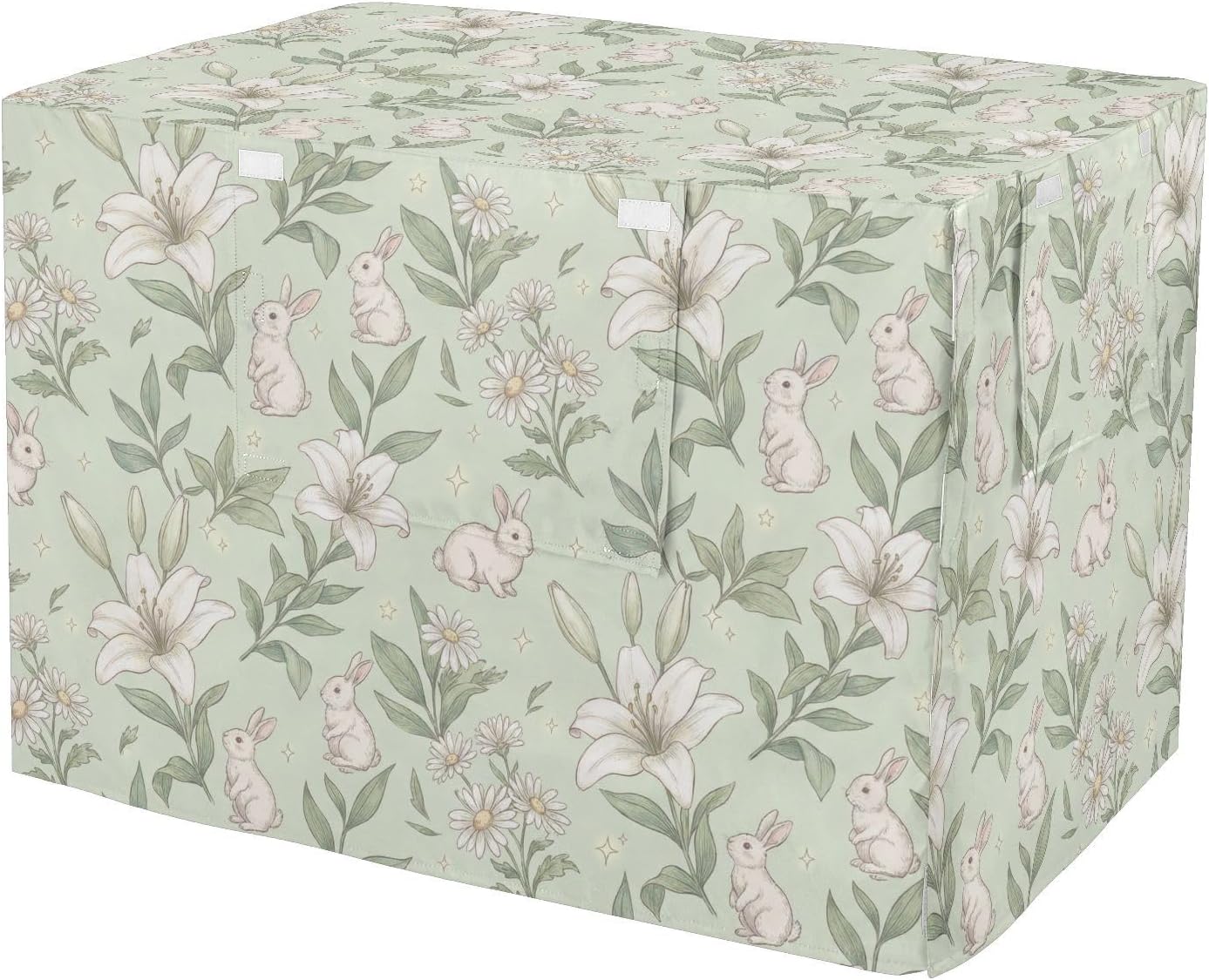 Duty 600D Silver Coated Dog Crate Cover, Water-Resistant Floral Print Pet Kennel Canopy with Mesh Windows for Optimal Ventilation, Universal Fit for Standard Wire Cage, Indoor & Travel