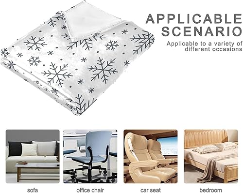 Miniatura 4 de KLL Christmas Snowflakes Plush Blanket 50"x60" Cozy Spring Blanket for Living Room, Couch, Living Room