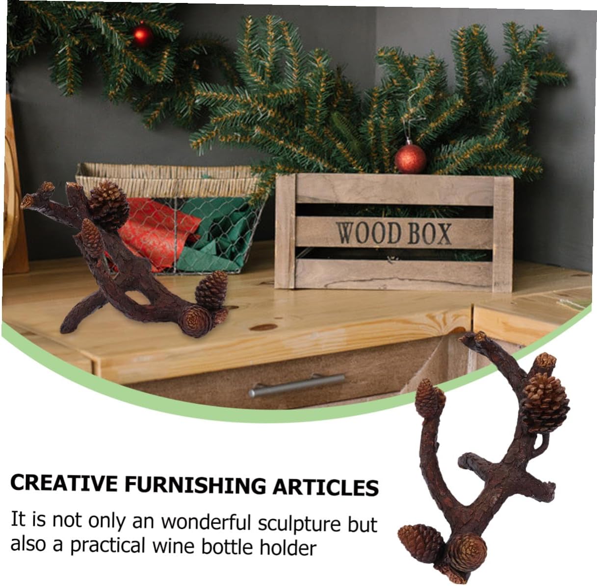 Resin Wine Rack Single Bottle Tabletop Holder Creative Home Decoration for Bar Restaurant Office Kitchen Dining Table Party