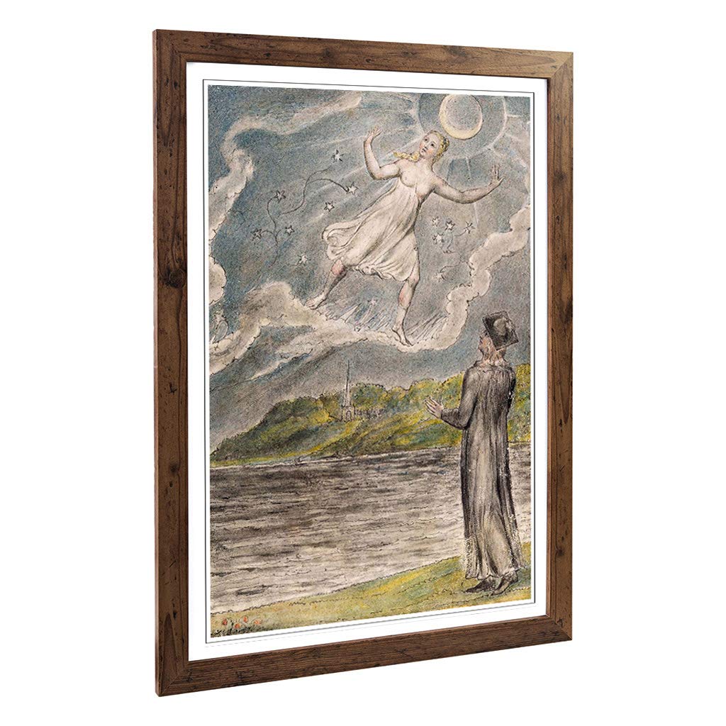 Big Box Art Framed Print of William Blake The Wandering Moon Design | Wall Art Picture | Home Decor for Kitchen, Living Room, Bedroom, Hallway, Walnut, A2 / 24.5x18 Inch / 62x45cm
