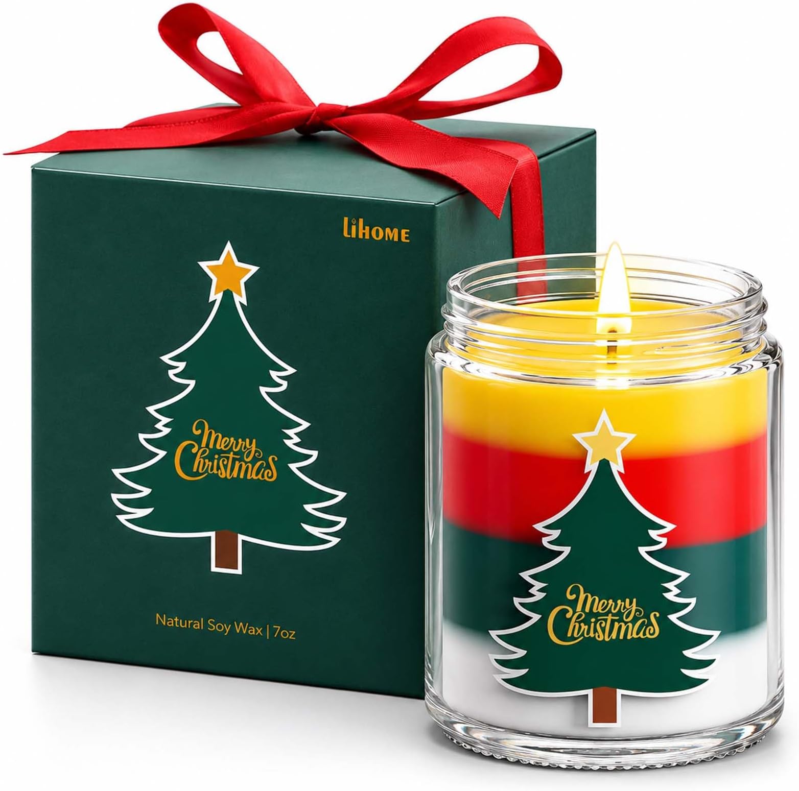 Christmas Candles - Christmas Gifts for Women, Aromatherapy Candle for Home Scented, Natural Soy Wax Fir Scented Candles