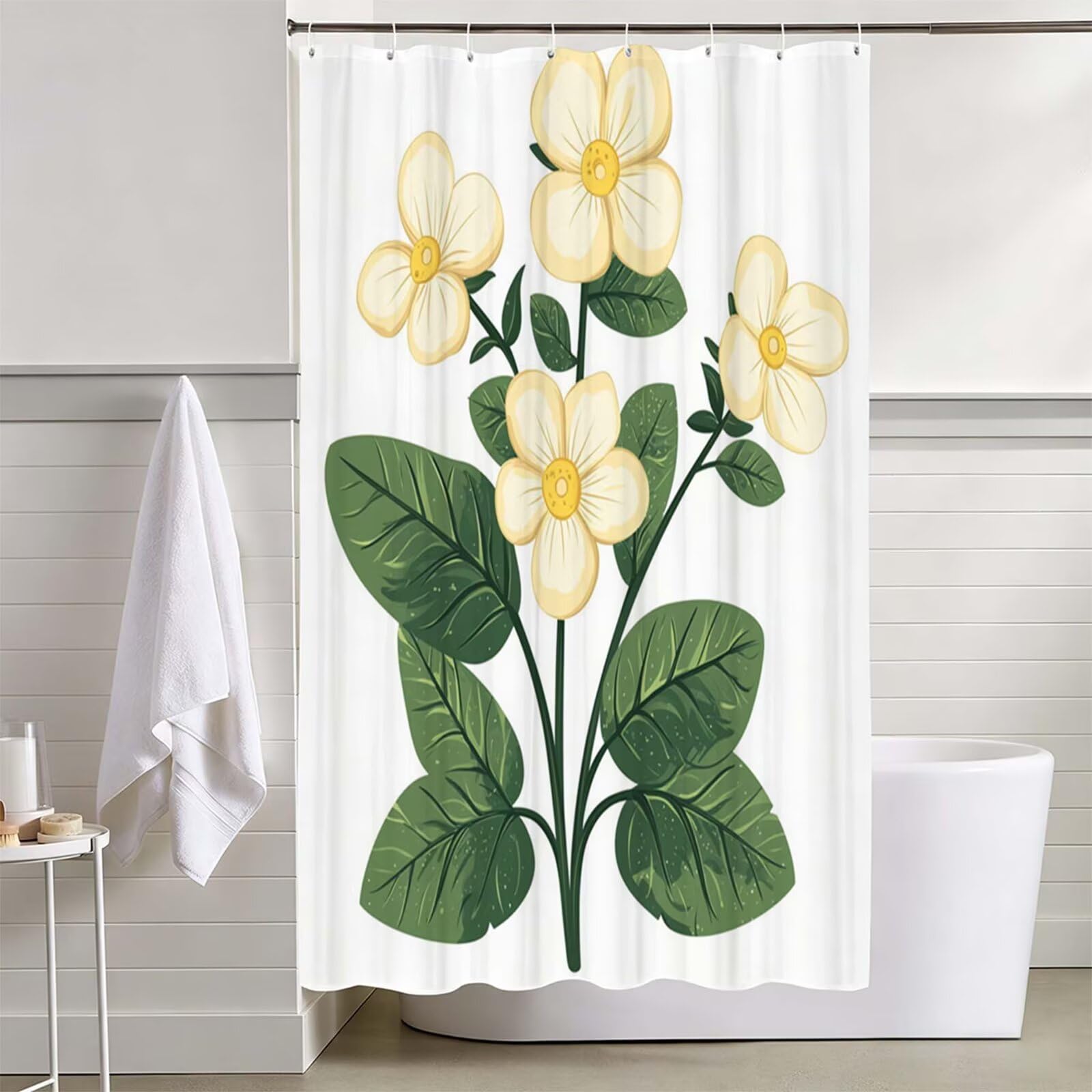 Weiß Duschvorhang, 180x180cm Duschvorhang Badewanne L-240