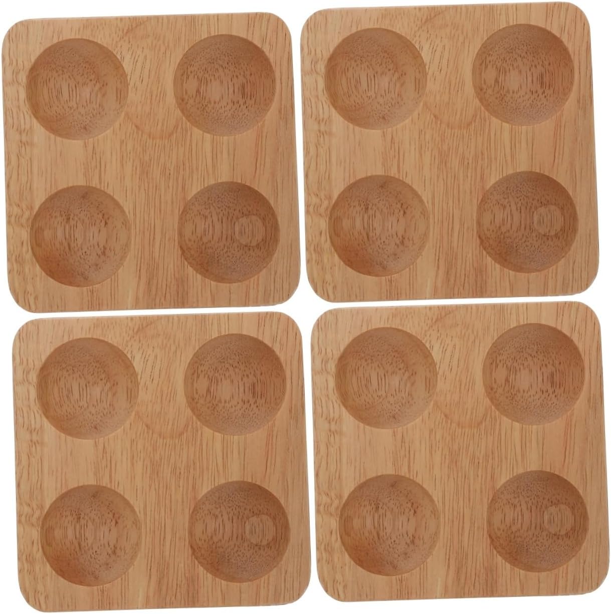4pcs Wooden Egg Tray Egg Container Kitchen Egg Holder Egg Holder Countertop Egg Storage Container Wooden Egg Holder Egg Storage Holder Egg Organizer