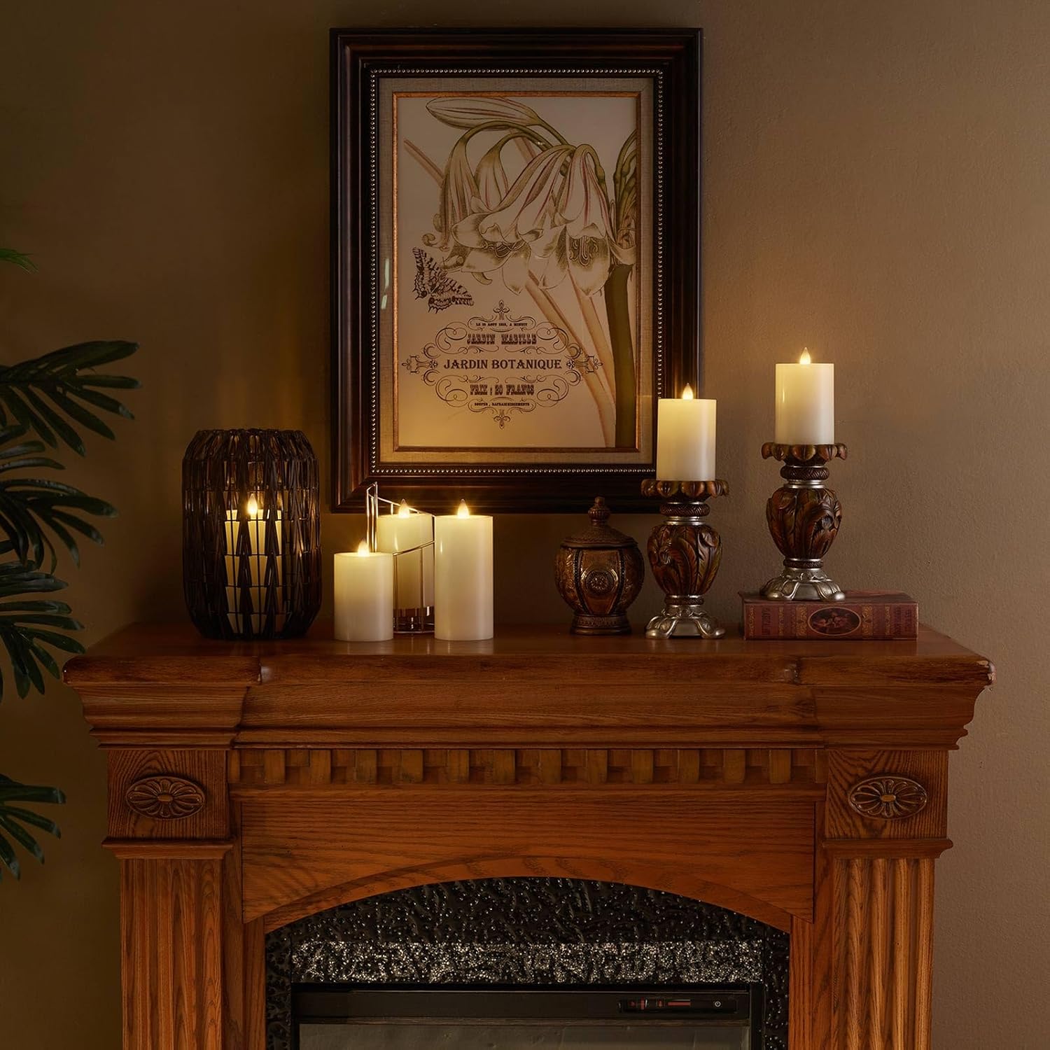 Rechargeable Flameless Pillar Candle with Remote Timer, 3D Moving Flame Real Wax Led Pillar Candles (Ivory, 3''x4''/5''/6'')