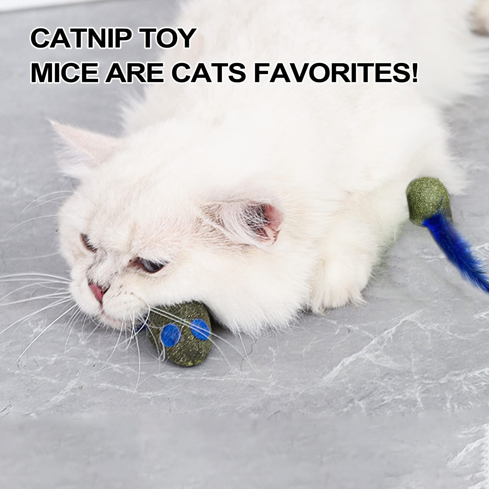 4 Topolini Di Erba Gatta Con Sonaglio - Giocattolo Per Gatti Per Stimolare La Caccia E Il Gioco - Foto 10