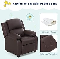 Vista 7 de HONEY JOY Silla reclinable para niños, silla de descanso 2 en 1 con reposabrazos, reposapiés ajustable y reposacabezas, silla reclinable para niños