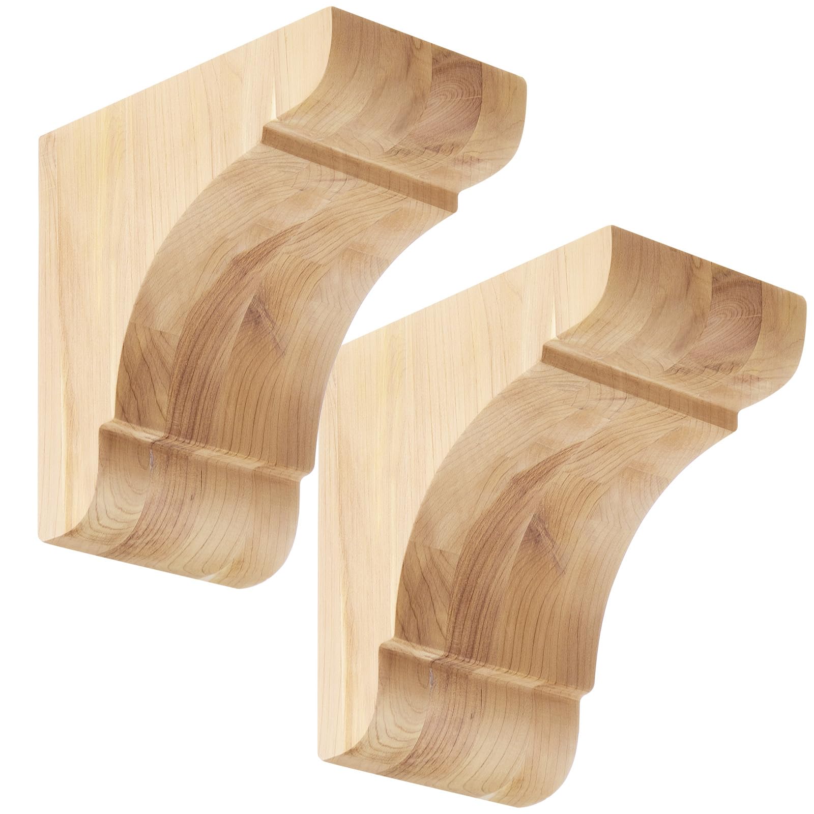 Vercraft 2 Pcs Wood Corbels, 5.5'' D X 5.5'' H X 3.5" W, Cedar Wood