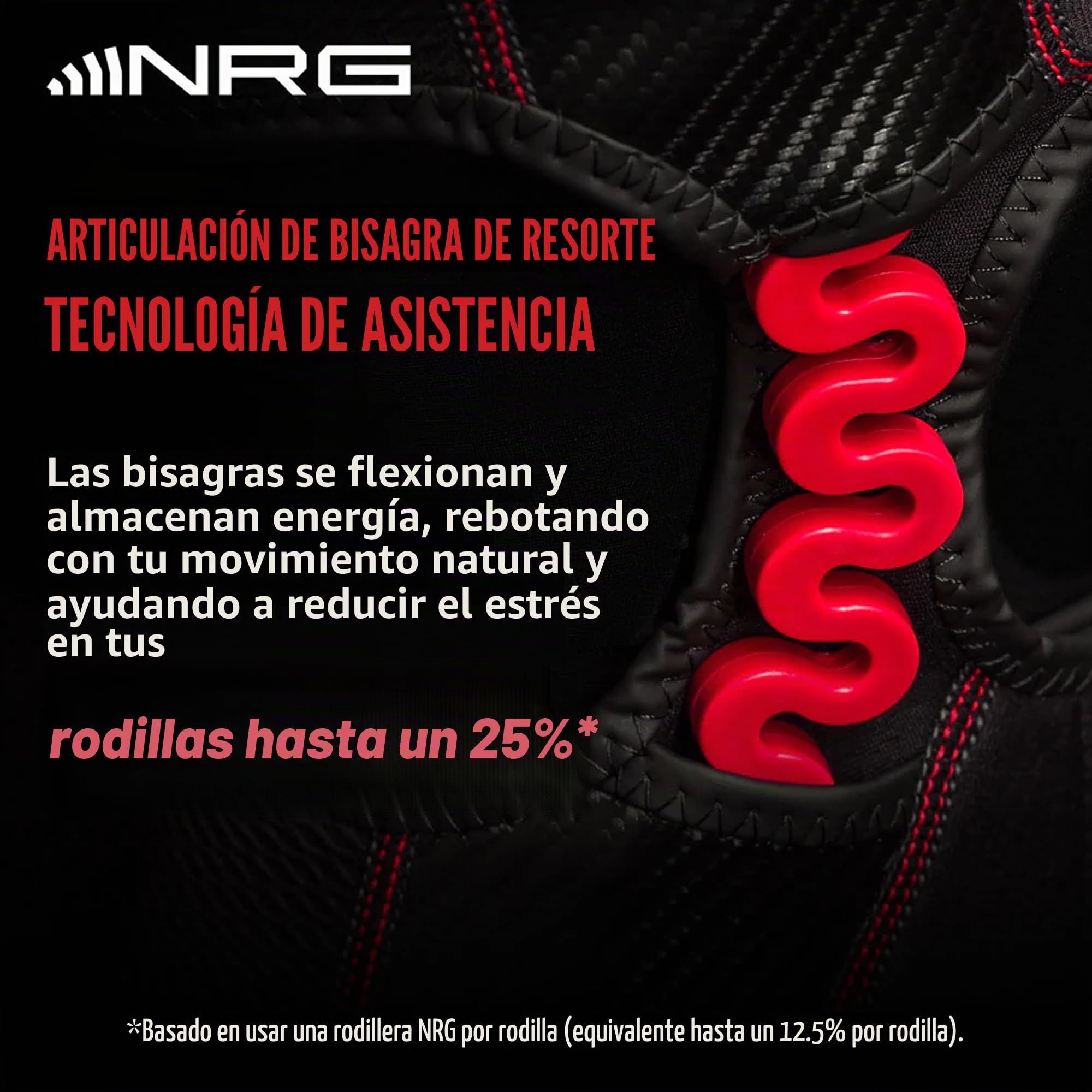 McDavid NRG Rodillera con bisagras de Resorte. para Pierna Izquierda y Derecha, L