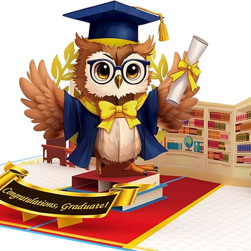 iGifts And Cards Wise Owl Graduation Pop-Up Card 6" x