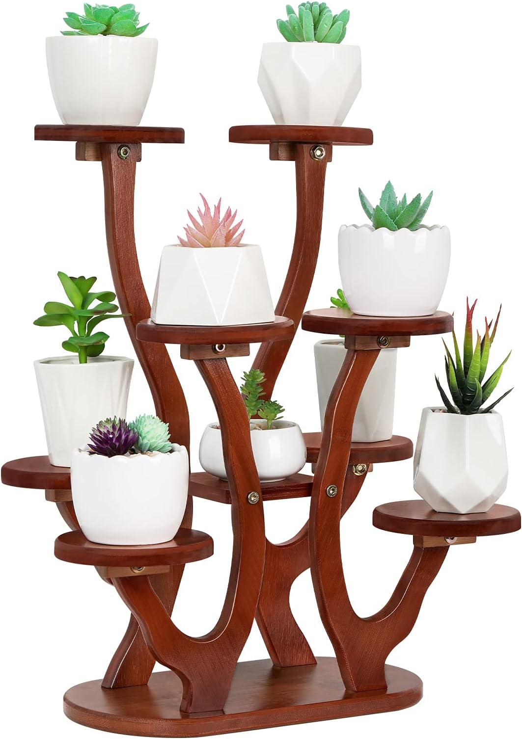 9 Pots Mini Succulent Stand Windowsill Small Plant Stand Multi Layers Succulents Display Shelf Kitchen Windowsill Desk Tabletop Plant Holder