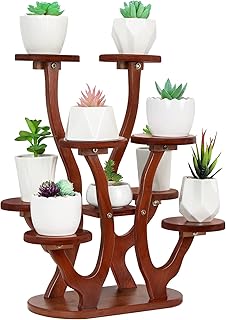 9 Pots Mini Succulent Stand Windowsill Small Plant Stand Multi Layers Su...
