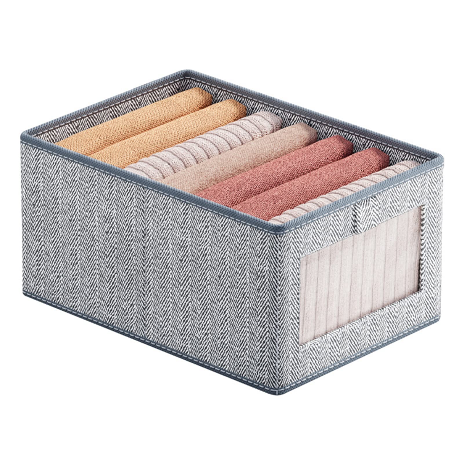 VALINK Scatola portaoggetti per calze con coperchio, inserti pieghevoli per cassetti, armadi, cassetti, organizer con coperchio, sistema organizer per reggiseni, calze, cravatte, piccoli accessori