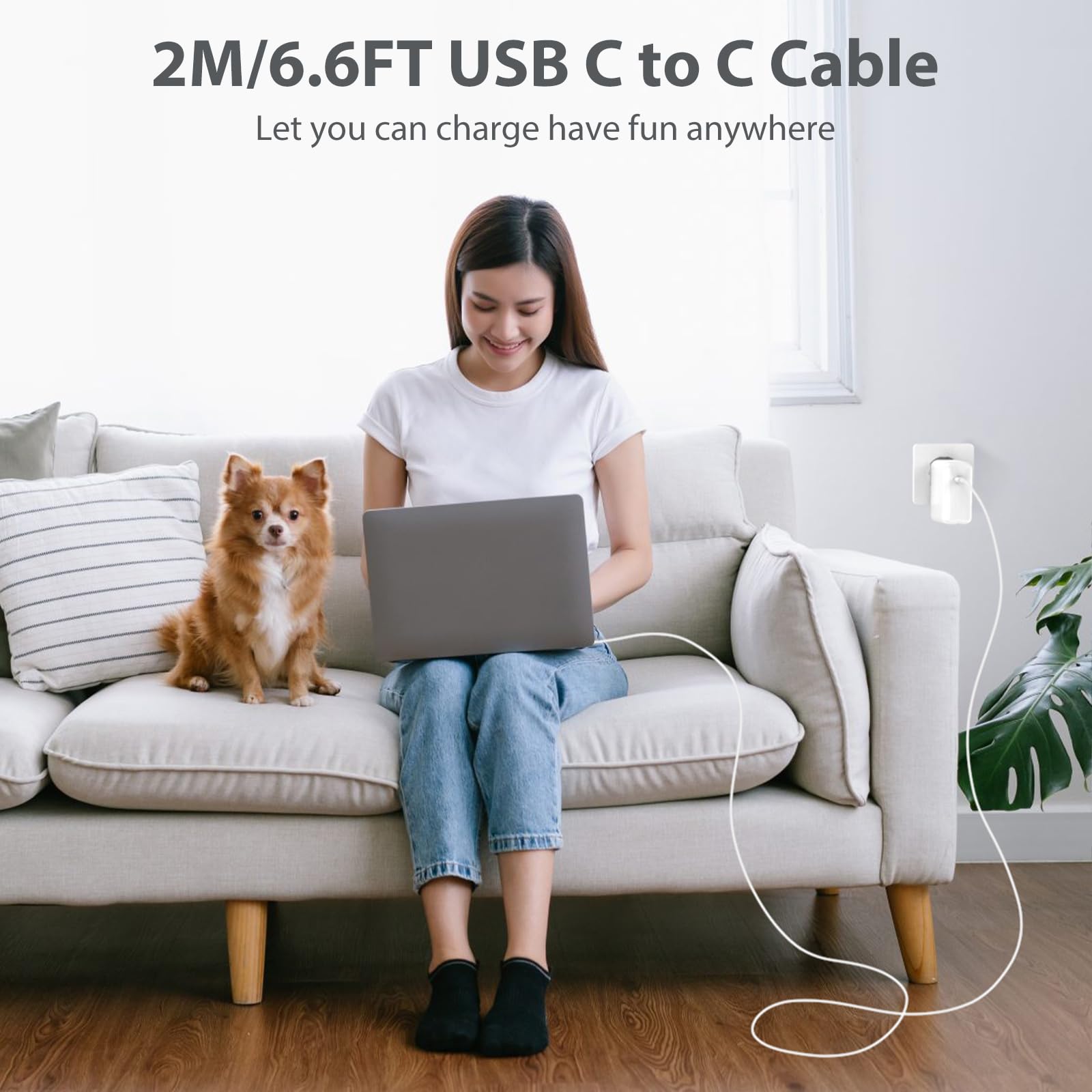Chargeur MacBook Pro 67W USB C pour MacBook Air 2020/2019/2018, MacBook Pro 13/14/15/16 Pouces, Adaptateur Alimentation USB-C avec Câble 2 Mètres