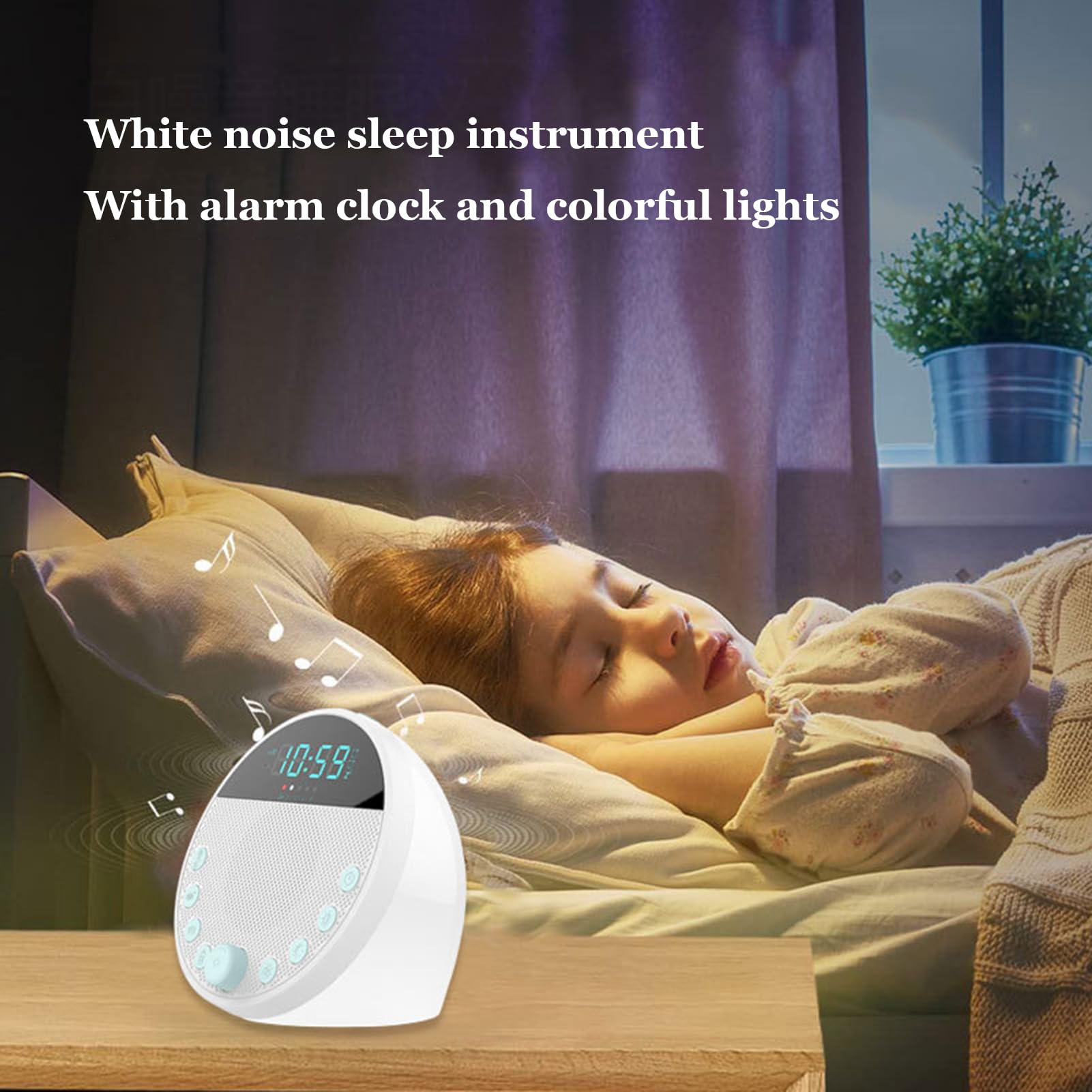 Máquina de Ruido Blanco para Dormir portátil con luz Nocturna integrada, 18 Sonidos relajantes con Temporizador y Memoria para un sueño reparador, Ideal para bebés y Adultos.