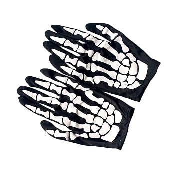 2-Pack Skeleton Gloves Set – Long & Short Bone Gloves For Halloween & Cosplay