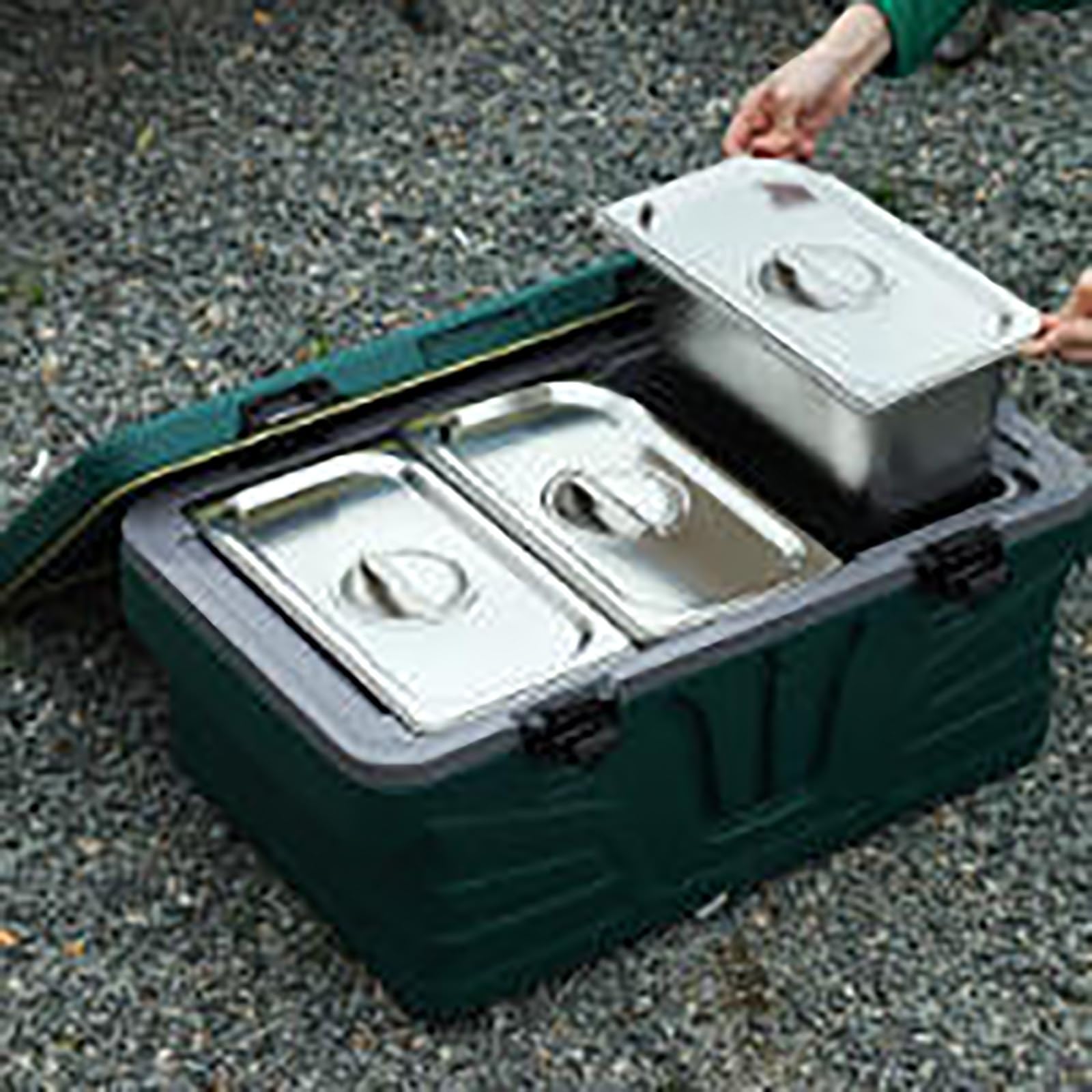 JOSOGO Stainless Steel Insulated Box, Portable Thermal Cooler Box Leakproof for Camping Picnic Travel Food Drinks Storage(3B)