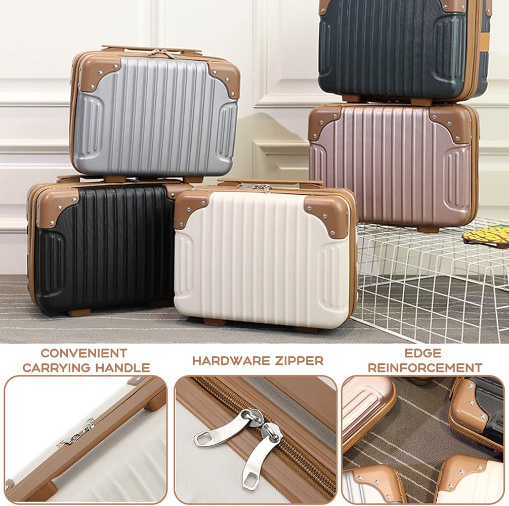 HAHONIA - Trousse De Maquillage Rigide Voyage - Bandoulière élastique - ABS Noir - 30x17x23 Cm