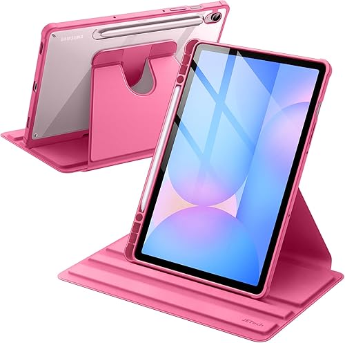 JETech Funda giratoria para Samsung Galaxy Tab S10 Lite / S10 FE / S9 FE de 10.9 pulgadas / S9 de 11 pulgadas con soporte para S Pen, rotación de