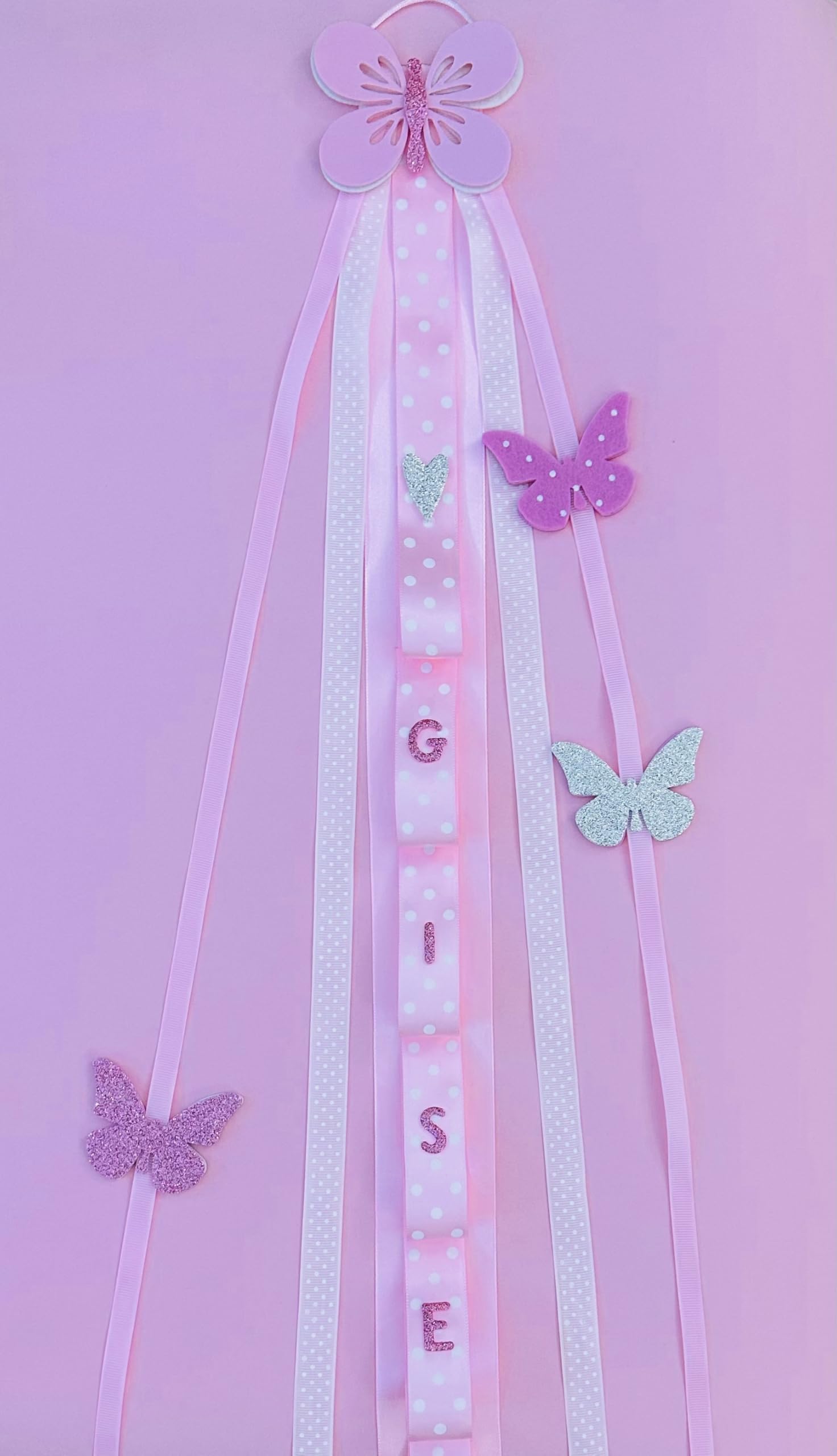 TULLE E MERAVIGLIE Porta cerchietti e mollette Farfalla personalizzabile con Nome, Portacerchietti per Capelli Bambina, Espositore Cerchietti