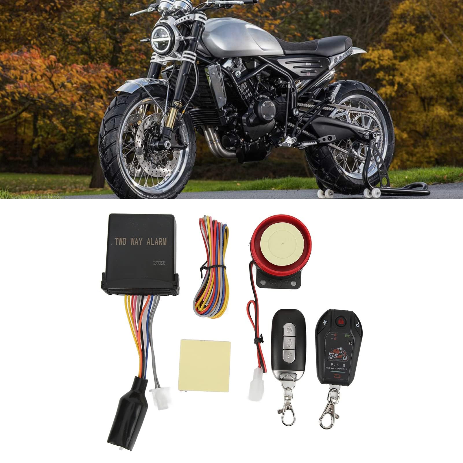 Kit Remote Start ATV, Yosoo Motorrad 2-Wege-Alarmsystem Anti-Hijacking Remote Engine Start Kit PKE Entry Auto Lock Unlock für Scooter ATV