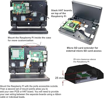 SmartiPi Touch Pro 2 for Raspberry Pi 4 and 5 (Small - with External Micro SD Card Access)