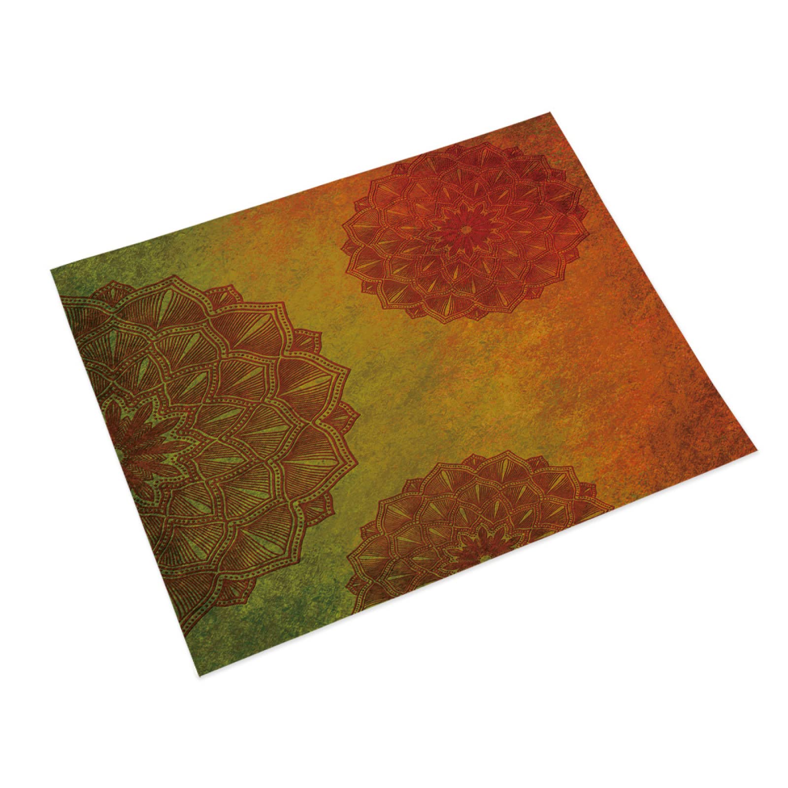 Manteles Individuales Mandala Roja Retro Mantel Individual Algodón y Lino Lavable Salvamanteles Individuales Resistente al Calor Bajoplatos Individuales Mesa Tapetes para Mesa 30x45cm 6 Pcs