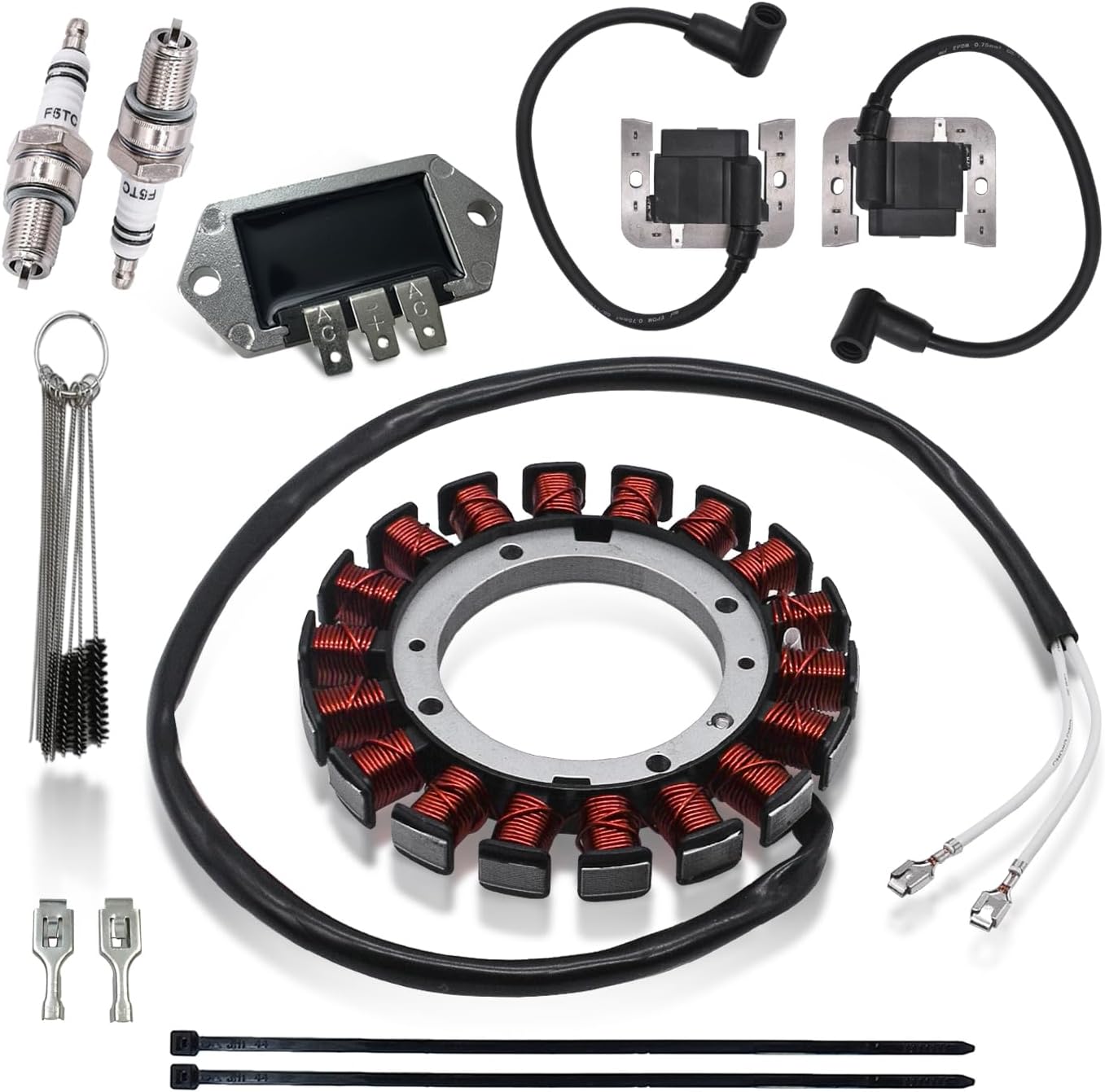 237878-S 15/20 AMP Stator Kit Fit for Kohler 54-755-09-S KT715 KT725 KT730 KT735 KT740 KT745 ZT730 ZT740 7000 Series Engine with Voltage Regulator & 24 584 45 -S Ignition Coil Module