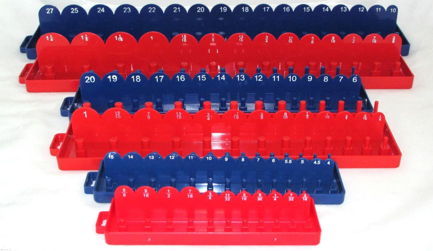 New Hand Tools 6pc 1/4 3/8 1/2 Drive SAE & METRIC Sockets Trays Holders Organizer Hand Tools