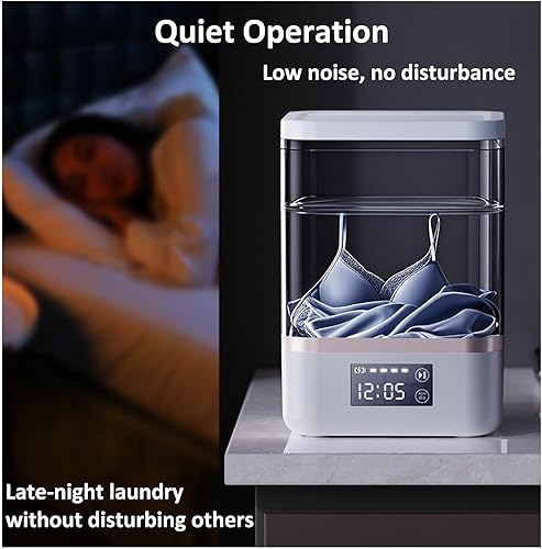 Miniatura 5 de Lavadora totalmente automática con lavadora y secadora integradas, mini lavadora portátil con pantalla LCD inteligente, perfecta para apartamentos,