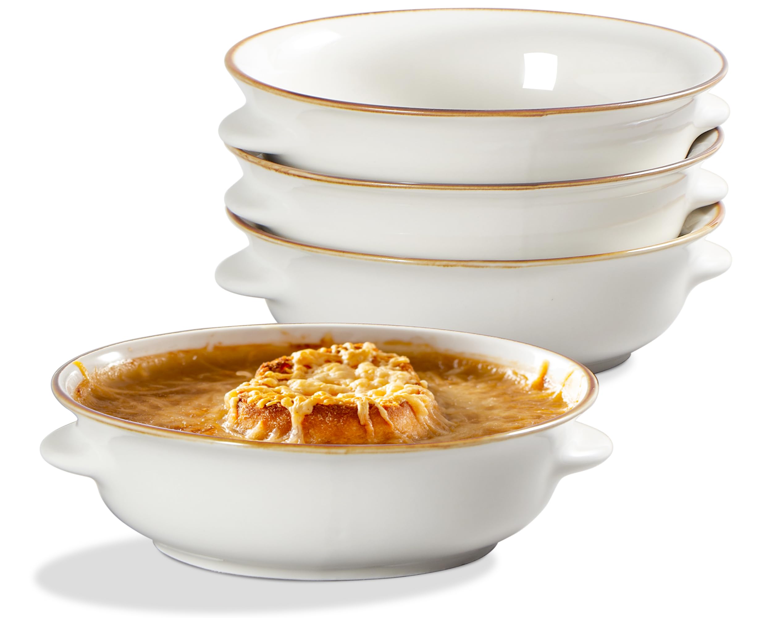 ONEMORE French Onion Soup Bowls Set of 4, 20oz Microwave