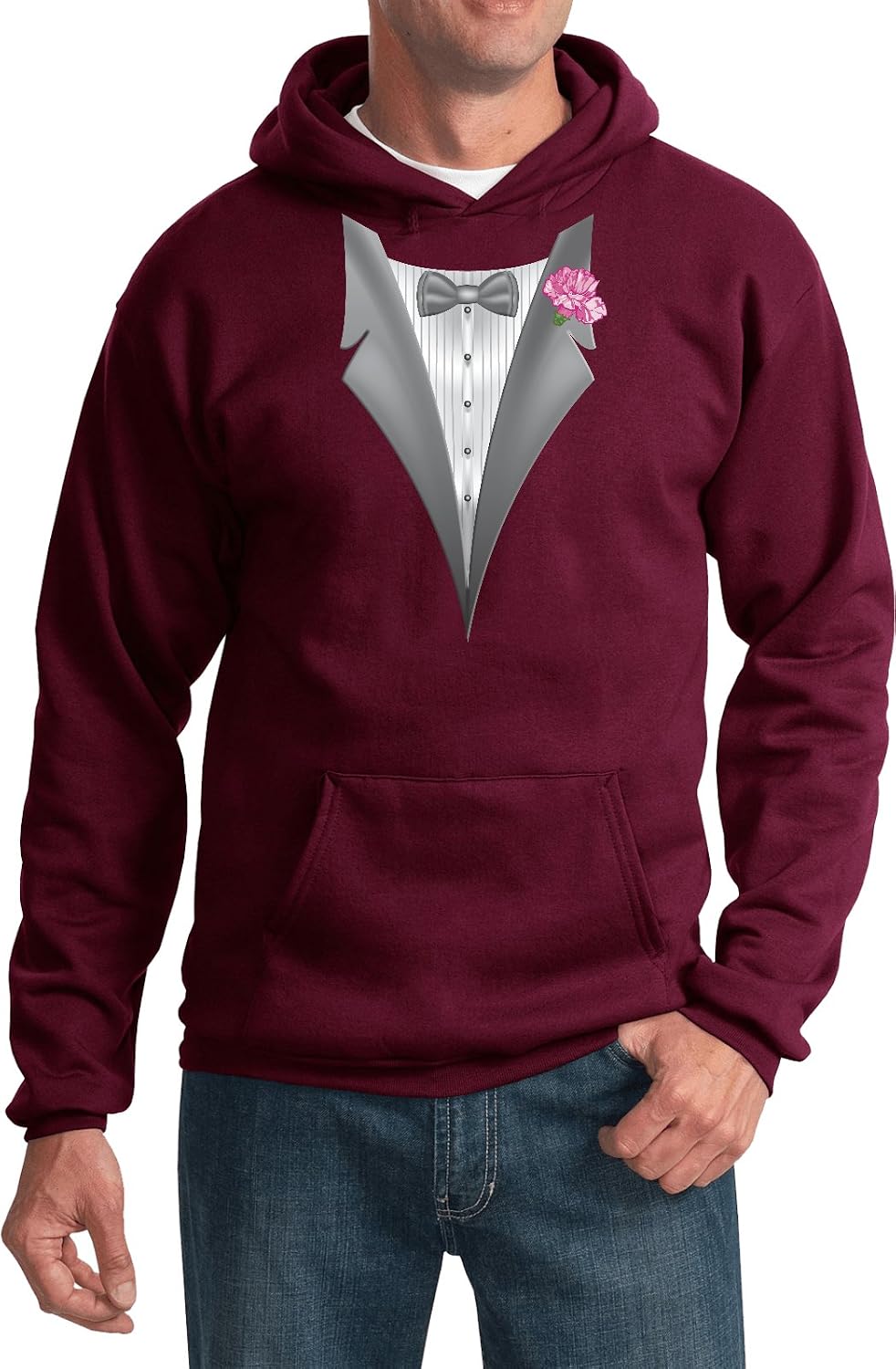 Buy Cool Shirts Tuxedo Hoodie Pink Flower Hooded Sweatshirt
