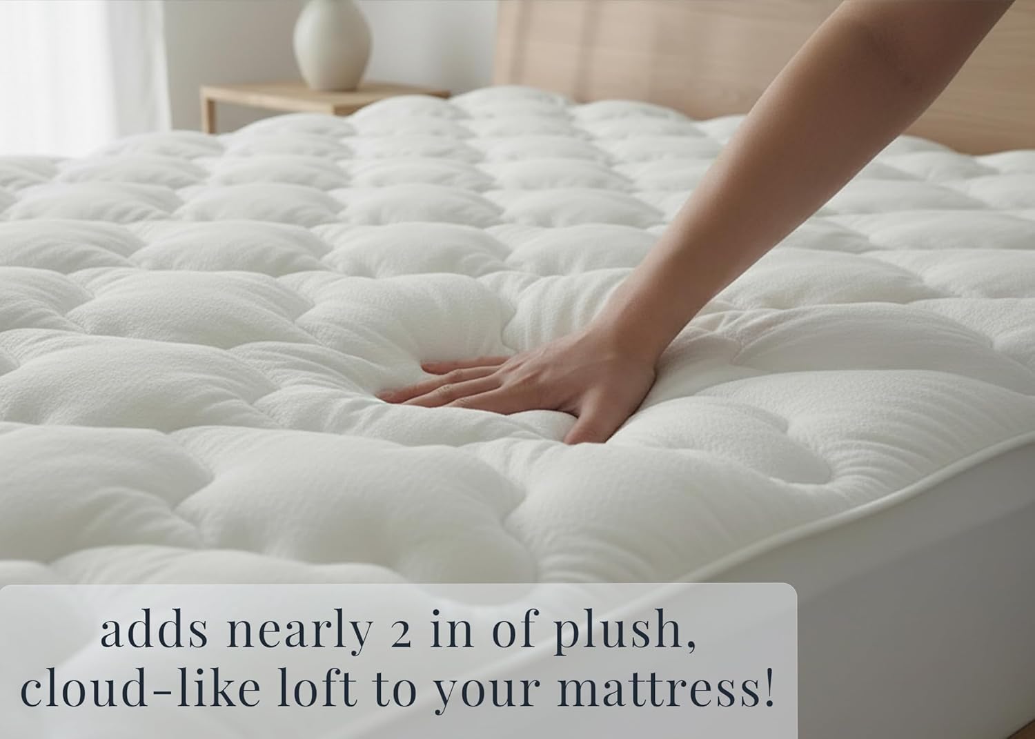 Pillowtex Waterproof Mattress Topper – Blend of Rayon Derived from Bamboo and Polyester, Silent, Plump, with Fitted Skirt, Mattress Protector - Twin Size
