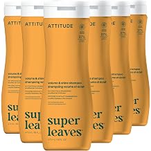 ATTITUDE Volume and Shine Hair Shampoo, EWG Verified, For Thin Hair, Naturally Derived Ingredients, Vegan and Plant Based, Soy Protein and Cranberries, 16 Fl Oz Pack of 6