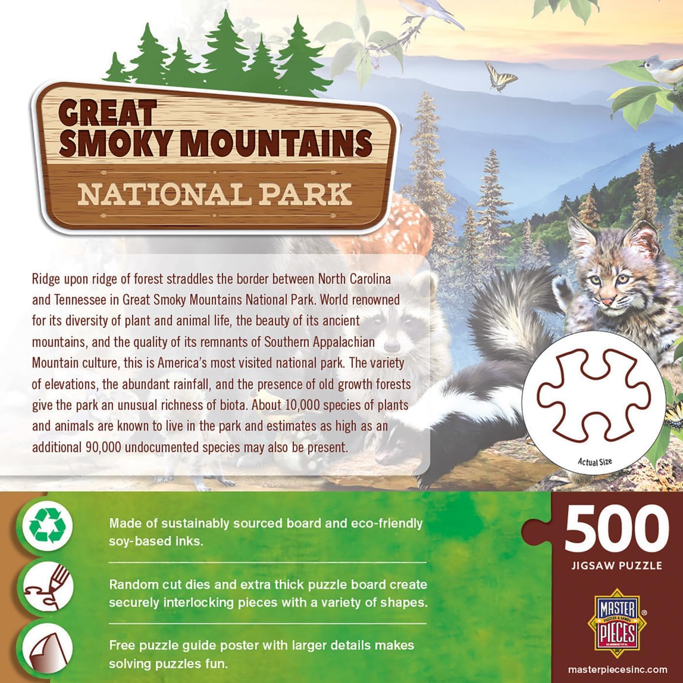 MasterPieces 500 Pieces Jigsaw Puzzle for Adults, Family, Or Youth - Great Smoky Mountains National Park- 15"x21"